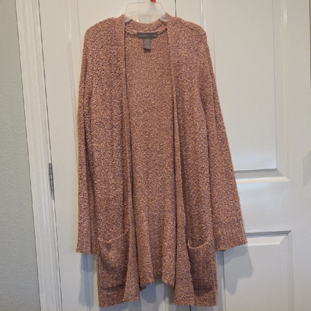 Casual Open-Front Cardigan in Dusty Rose